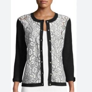 Karl Lagerfeld Black Lace Cardigan Size XS